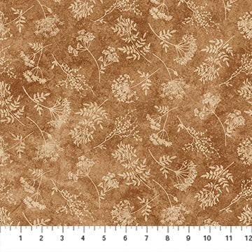 Northcott - Stonehenge Organics - Floral Toss - Rust