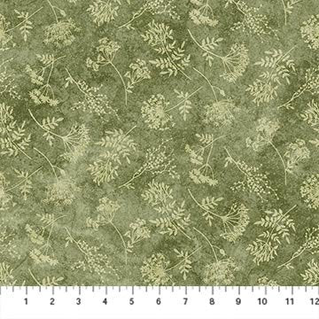 Northcott - Stonehenge Organics - Floral Toss - Green