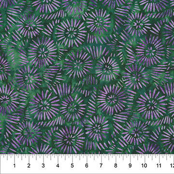 Banyan Batiks - Jasmine Jewels - Forest Green Daisy