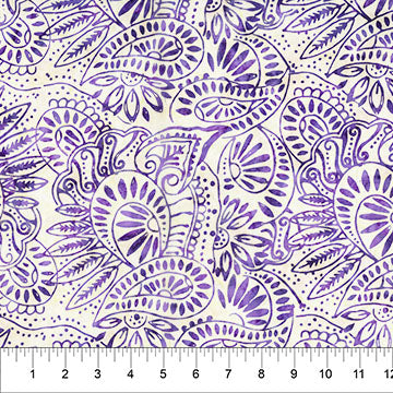 Banyan Batiks - Jasmine Jewels - Ivory Paisley