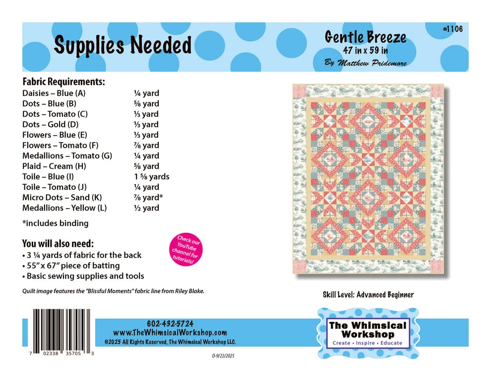 The Whimsical Workshop - Gentle Breeze Quilt Pattern