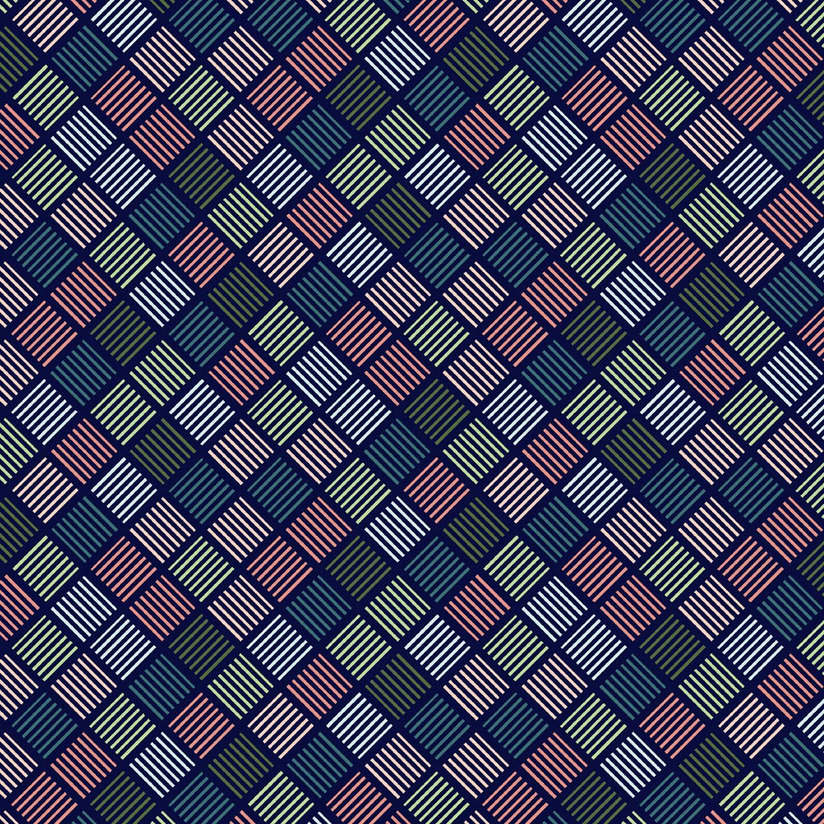 Juliette - Navy / Multi Diagonal Stripes