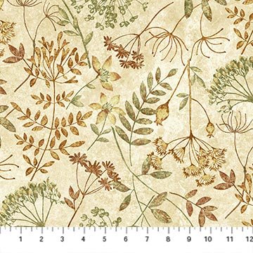 Northcott - Stonehenge Organics - Meadow Flowers - Beige