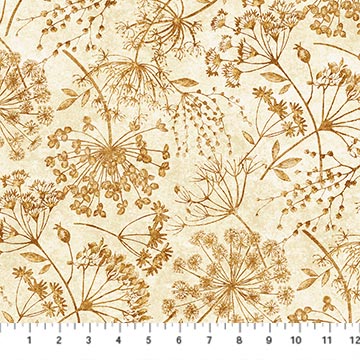 Northcott - Stonehenge Organics - Queen Annes Lace - Cream / Rust