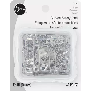 Dritz Curved Safety Pins, 38mm x 40 Count