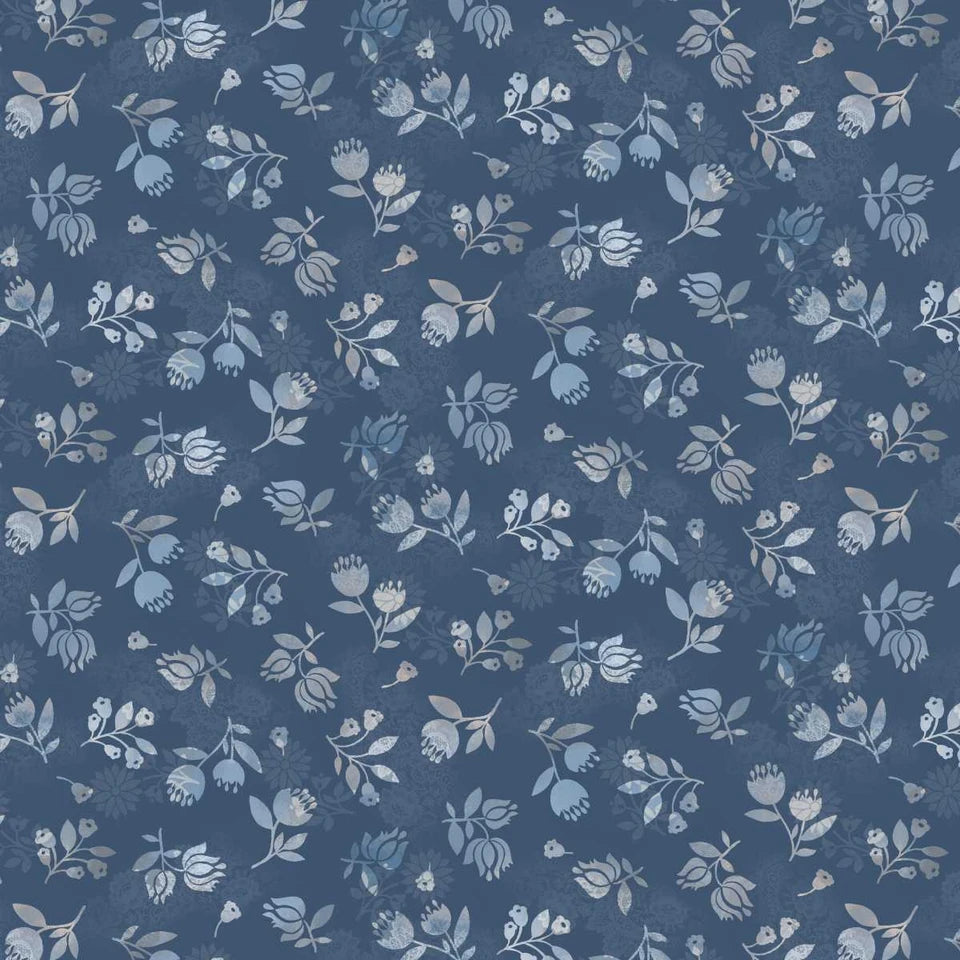 Kindly Yours - Shaded Flowers - Medium Denim