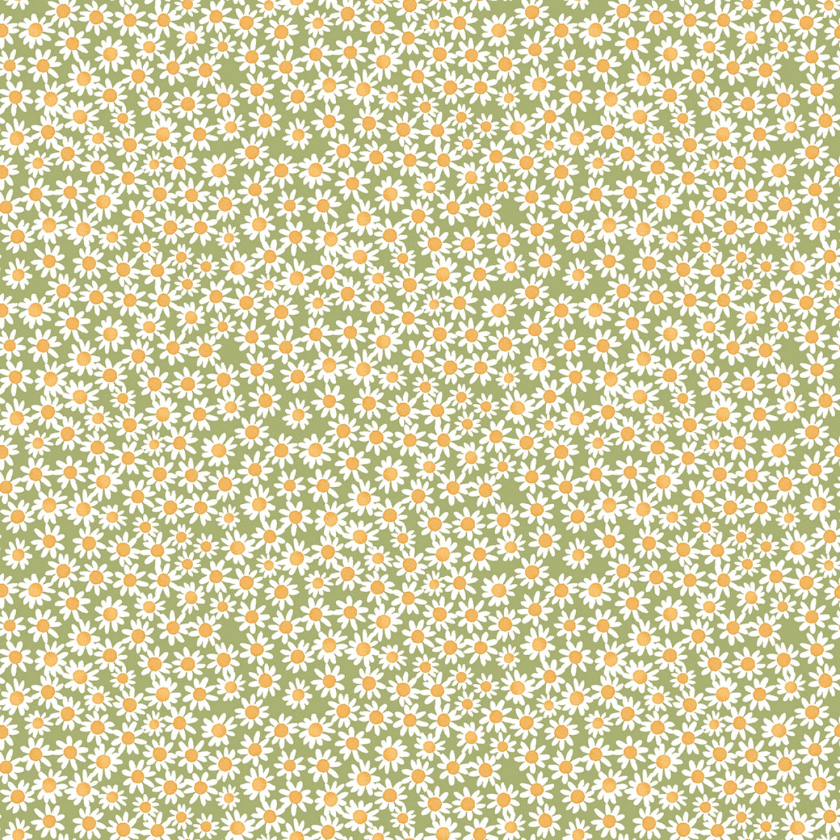 Floral Charms - Daisies Green