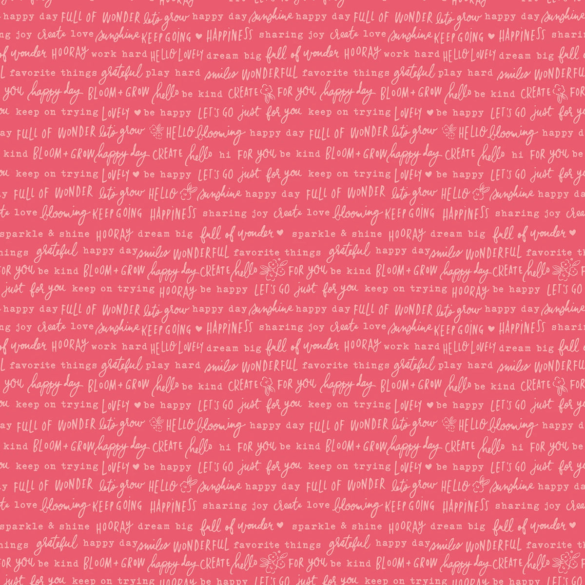 Floral Charms - Pretty Words Raspberry