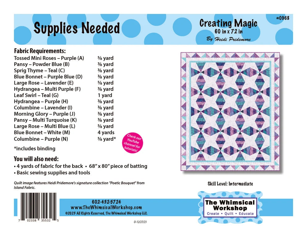 The Whimsical Workshop - Creating Magic Quilt Pattern