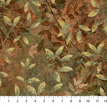 Northcott - Stonehenge Organics - Leaves - Dark Rust