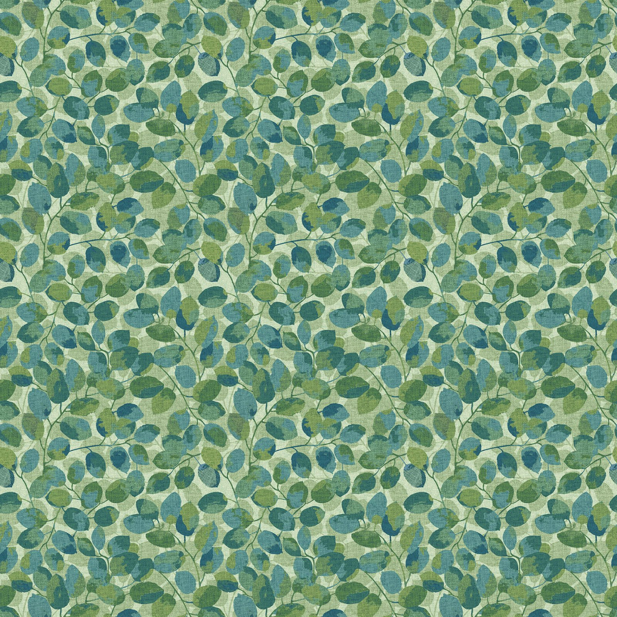 Imprint FLANNEL - Small Leaf Toss - Green Multi