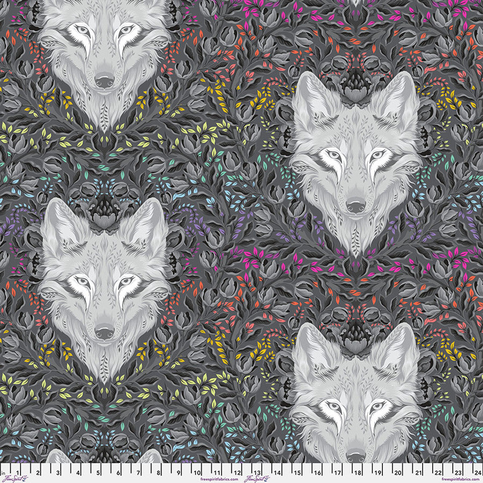 Wolf of Pink Street - Carbon || Graywork & True Colors Minky