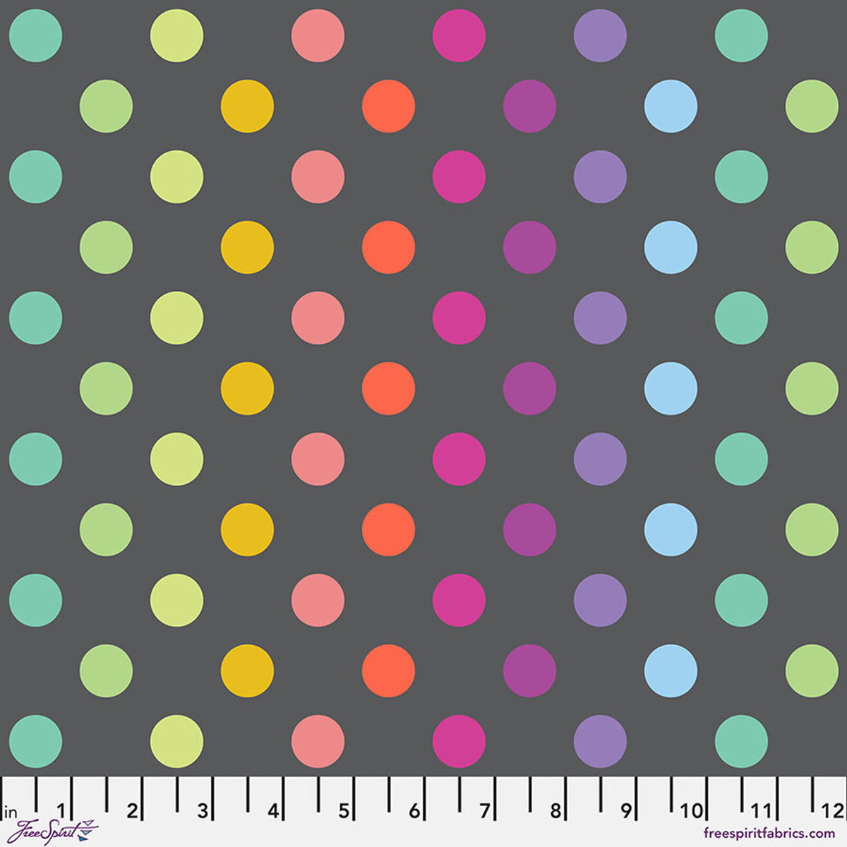 Tula Pink - Graywork - Disco Poms - Carbon