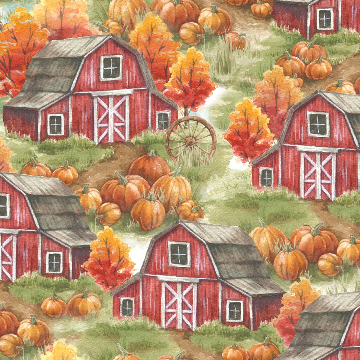 Autumn Days - scenic barns