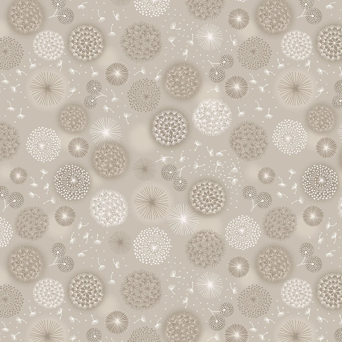 108" Wide - Cream Linen Dandelions