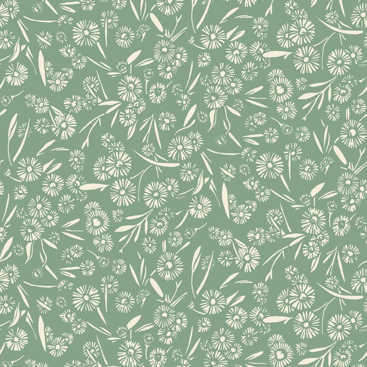 Cottage Flowers - Green Daisy