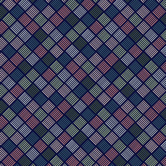 Juliette - Navy / Multi Diagonal Stripes