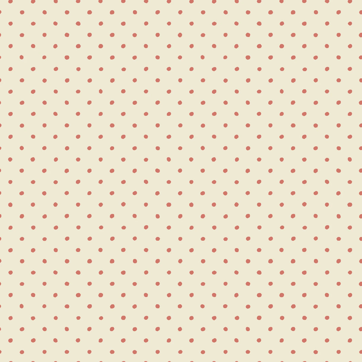 Cottage Flowers - Cream/Red Dot